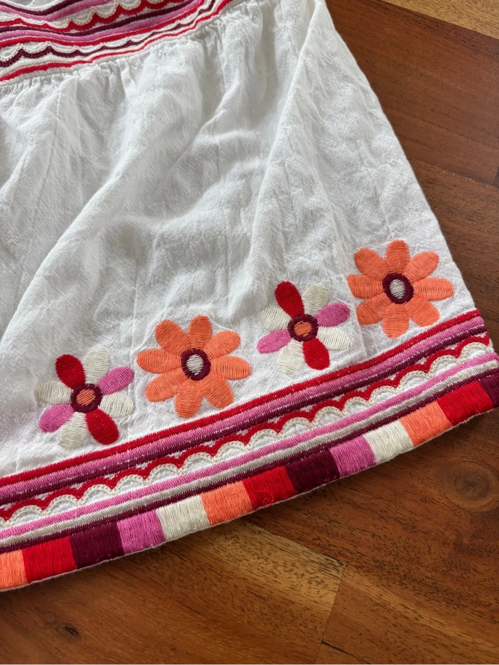 Madewell Embroidered Peasant Top White - Size M